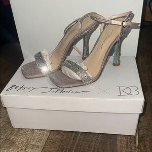 Betsey Johnson Pink Heels with Stiletto and Sparkly Detail